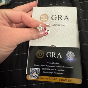 Sterling silver 1.2ctw moissanite diamond ring